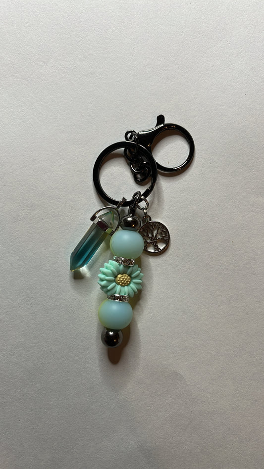 Sea Green Flower Keychain