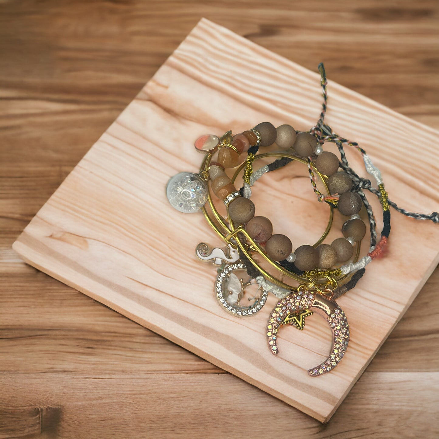 Gold Beaded Bangles Set